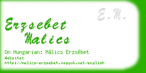 erzsebet malics business card