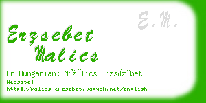 erzsebet malics business card